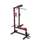 Aparat fitness multifunctional cu scripeti si banca pentru lat pulldown si antrenament spate, cadru din otel negru