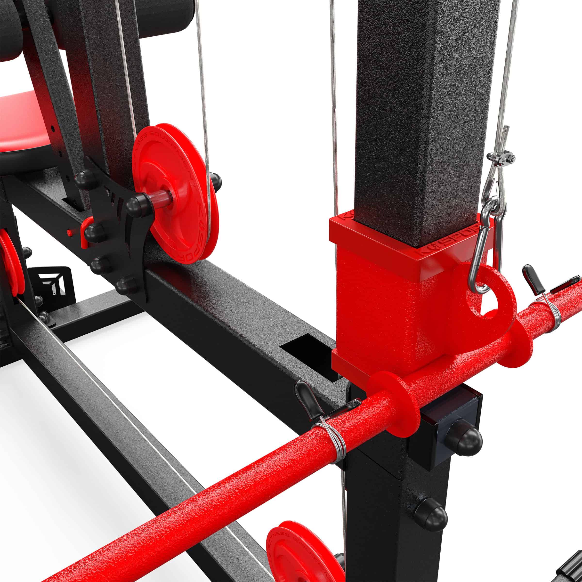 Prindere detaliată a cablului inferior cu cârlig și bara pentru ramat