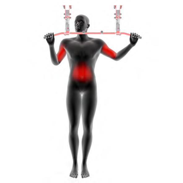 Manechin pe bara pentru tracțiuni - Tracțiuni cu priză superioară